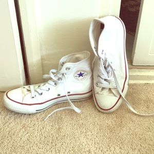 White - 6 -high top Converse All Star
